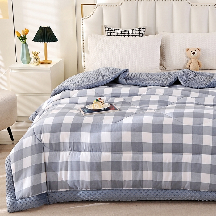 91家纺网 家纺一手货源 找家纺 欧夏被业 2025新款冬被水洗棉豆豆被芯豆豆绒被子学生春秋被供直播 简生活