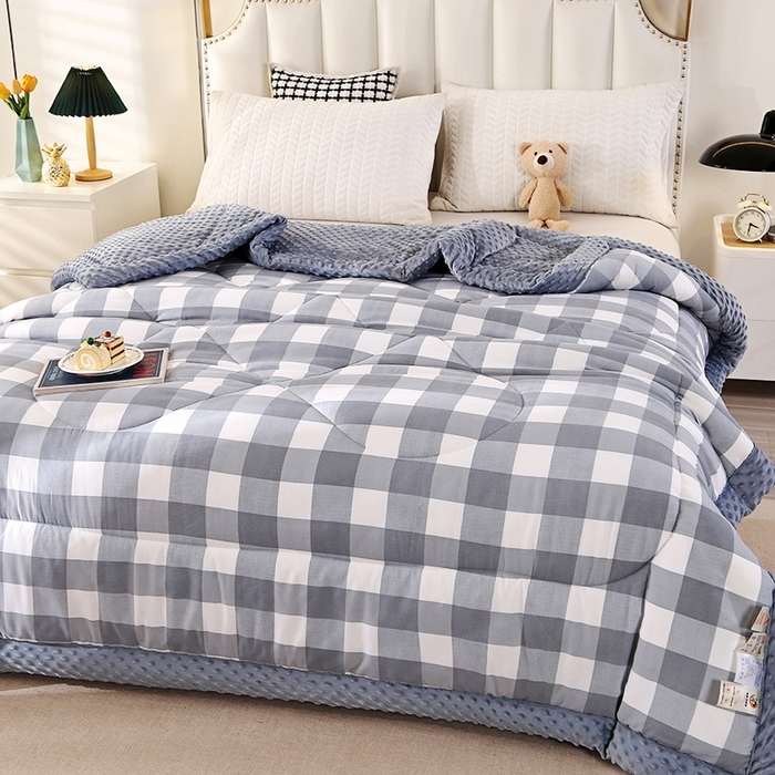 91家纺网 家纺一手货源 找家纺 欧夏被业 2025新款冬被水洗棉豆豆被芯豆豆绒被子学生春秋被供直播 简生活