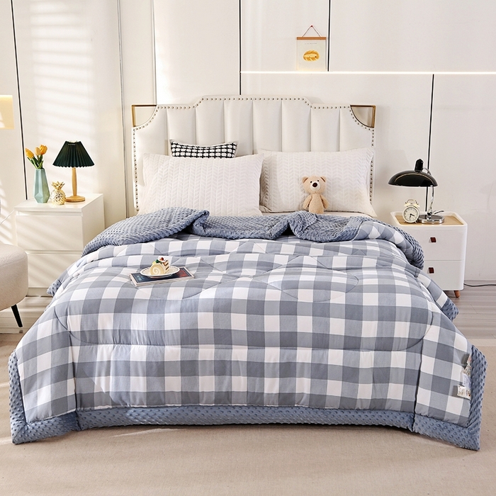 欧夏被业 2025新款冬被水洗棉豆豆被芯豆豆绒被子学生春秋被供直播 简生活