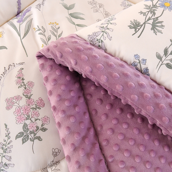 91家纺网 家纺一手货源 找家纺 欧夏被业 2025新款冬被水洗棉豆豆被芯豆豆绒被子学生春秋被供直播 薰衣草