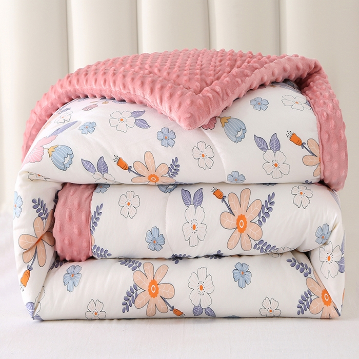 91家纺网 家纺一手货源 找家纺 欧夏被业 2025新款冬被水洗棉豆豆被芯豆豆绒被子学生春秋被供直播 向阳花开