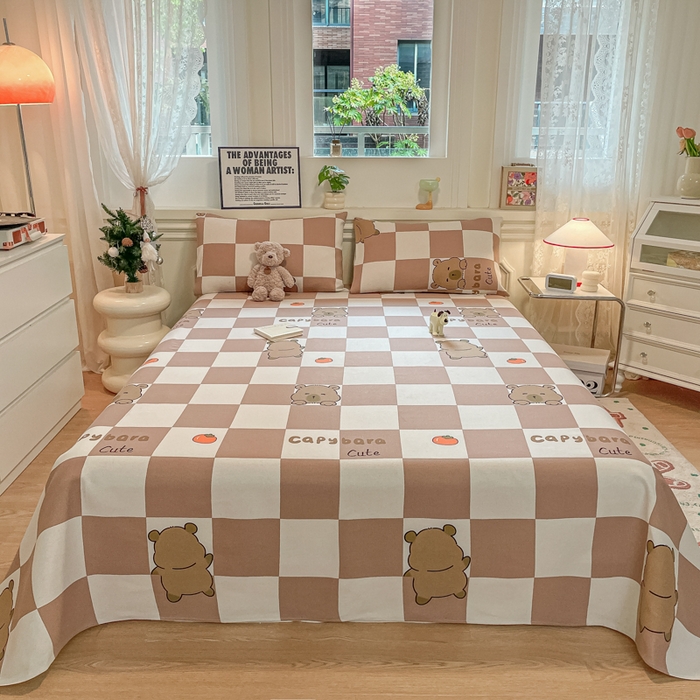 91家纺网 家纺一手货源 找家纺 （总）义博家纺 2025新款原棉老粗布床单凉席