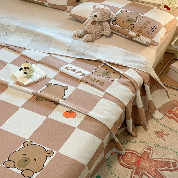 91家纺网 家纺一手货源 找家纺 义博家纺 2025新款原棉老粗布床单凉席格子宝贝