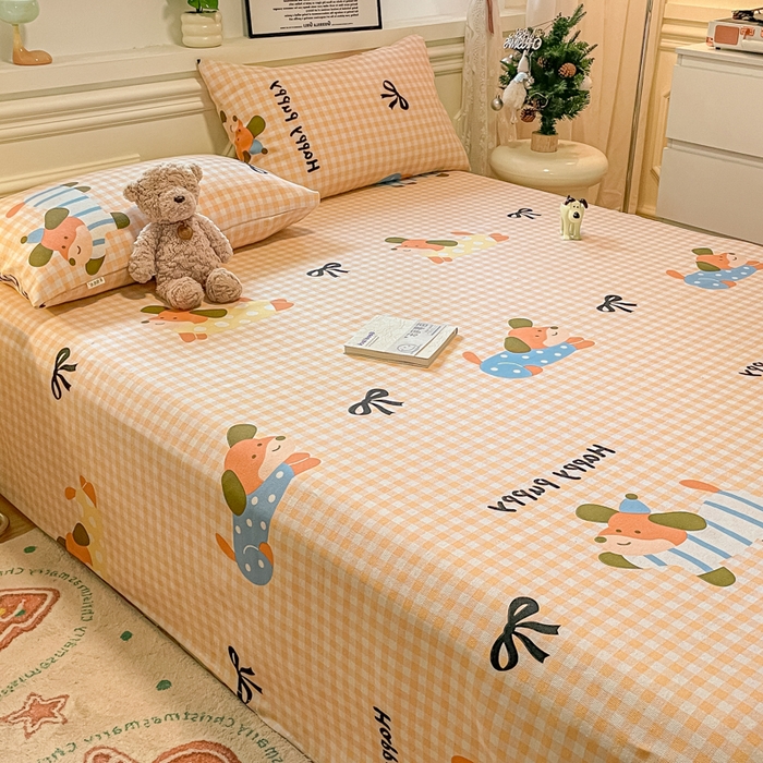 91家纺网 家纺一手货源 找家纺 义博家纺 2025新款原棉老粗布床单凉席欢乐时光