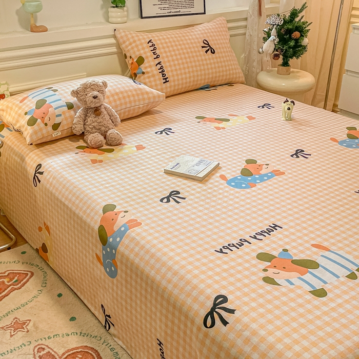 91家纺网 家纺一手货源 找家纺 义博家纺 2025新款原棉老粗布床单凉席欢乐时光