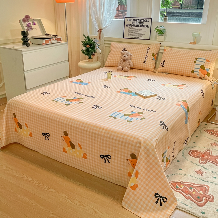 91家纺网 家纺一手货源 找家纺 义博家纺 2025新款原棉老粗布床单凉席欢乐时光