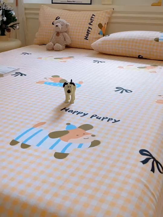 91家纺网 家纺一手货源 找家纺 义博家纺 2025新款原棉老粗布床单凉席欢乐时光