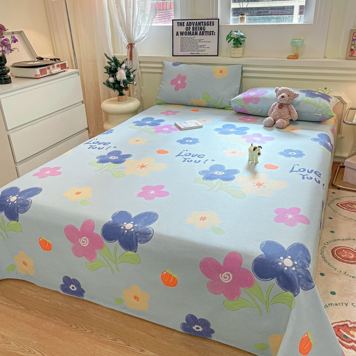 91家纺网 家纺一手货源 找家纺 义博家纺 2025新款原棉老粗布床单凉席荣花富贵