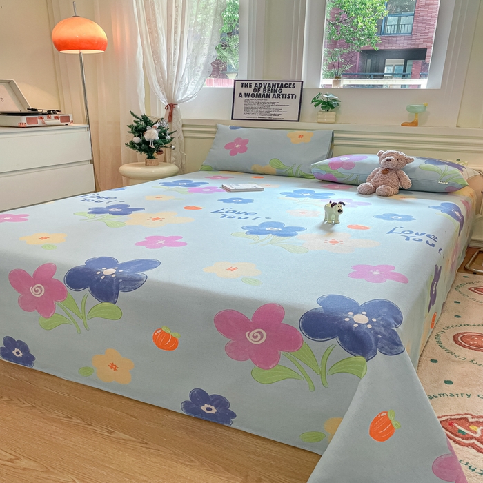 91家纺网 家纺一手货源 找家纺 义博家纺 2025新款原棉老粗布床单凉席荣花富贵