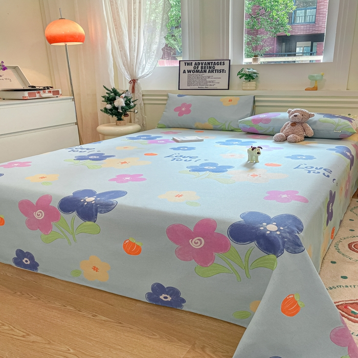 91家纺网 家纺一手货源 找家纺 义博家纺 2025新款原棉老粗布床单凉席荣花富贵