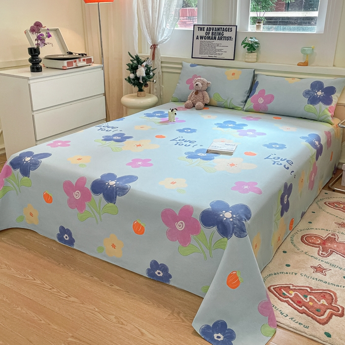 91家纺网 家纺一手货源 找家纺 义博家纺 2025新款原棉老粗布床单凉席荣花富贵