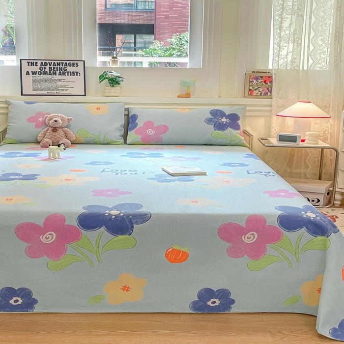 91家纺网 家纺一手货源 找家纺 义博家纺 2025新款原棉老粗布床单凉席荣花富贵