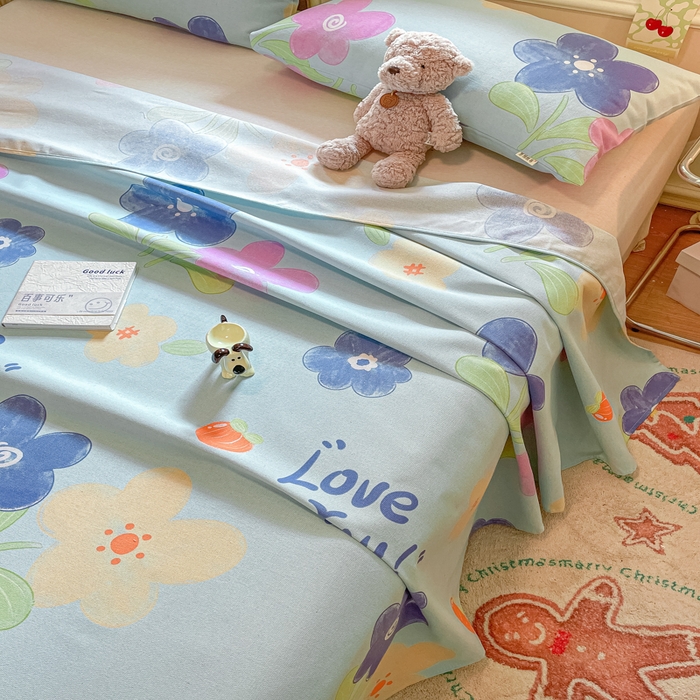 91家纺网 家纺一手货源 找家纺 义博家纺 2025新款原棉老粗布床单凉席荣花富贵