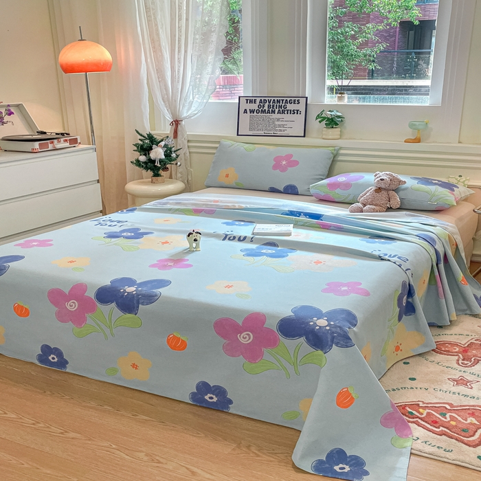 91家纺网 家纺一手货源 找家纺 义博家纺 2025新款原棉老粗布床单凉席荣花富贵