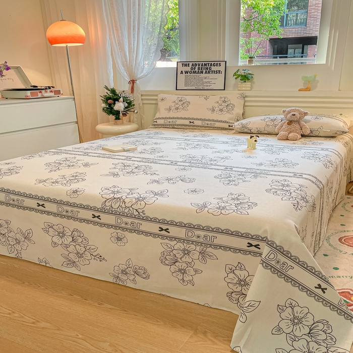 91家纺网 家纺一手货源 找家纺 义博家纺 2025新款原棉老粗布床单凉席山涧幽兰