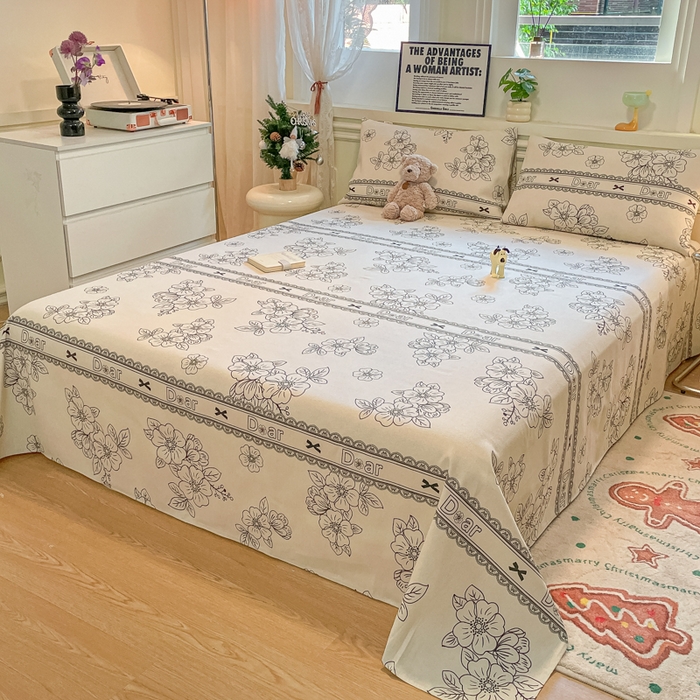 91家纺网 家纺一手货源 找家纺 义博家纺 2025新款原棉老粗布床单凉席山涧幽兰