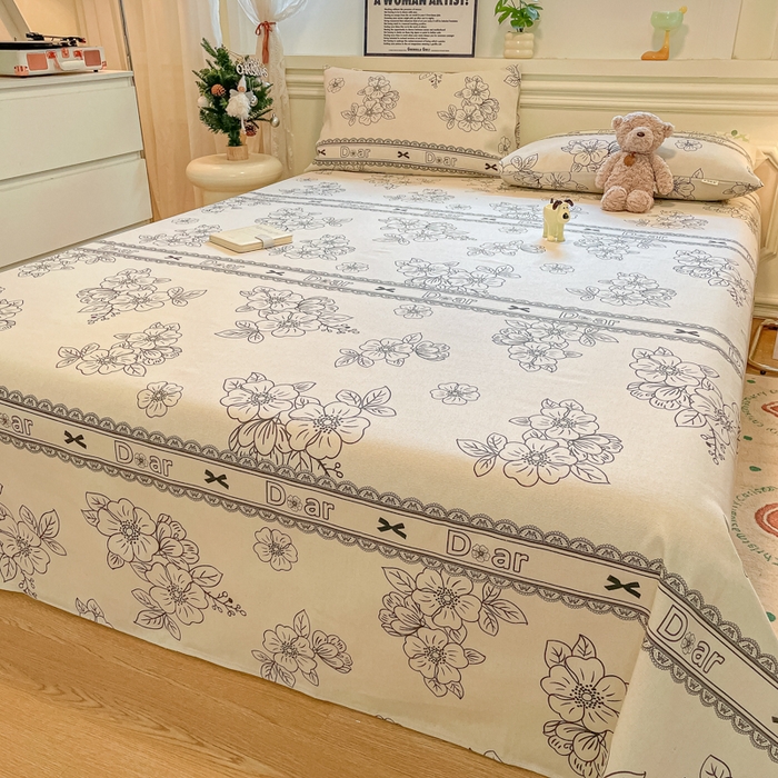 91家纺网 家纺一手货源 找家纺 义博家纺 2025新款原棉老粗布床单凉席山涧幽兰