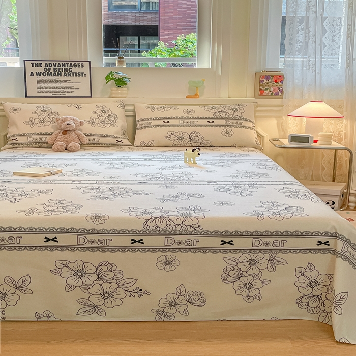 91家纺网 家纺一手货源 找家纺 义博家纺 2025新款原棉老粗布床单凉席山涧幽兰