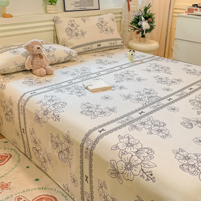 91家纺网 家纺一手货源 找家纺 义博家纺 2025新款原棉老粗布床单凉席山涧幽兰