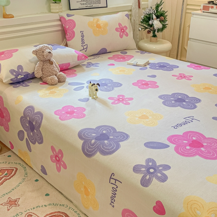 91家纺网 家纺一手货源 找家纺 义博家纺 2025新款原棉老粗布床单凉席星河花语