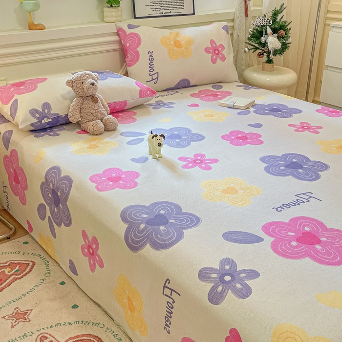 91家纺网 家纺一手货源 找家纺 义博家纺 2025新款原棉老粗布床单凉席星河花语