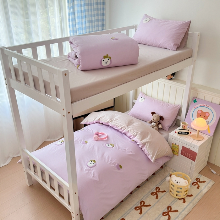 91家纺网 家纺一手货源 找家纺 锦觅 2025新款学生季全棉纯棉毛巾绣三件套奶油小清新刺绣四件套（全文件大图以及买家秀） 甜蜜幸福