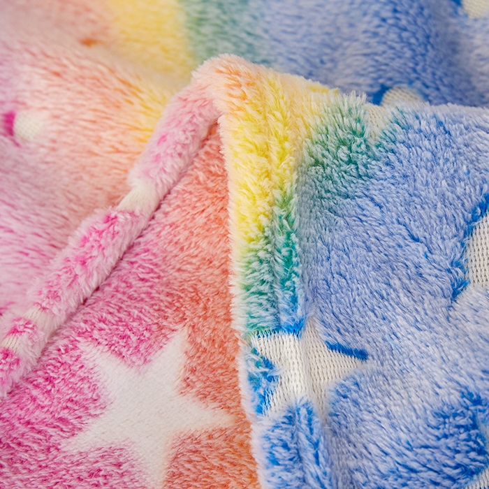 91家纺网 家纺一手货源 找家纺 梦斋家纺 2025新款夜光彩虹独角兽飞马星星法兰绒毛毯 夜光4