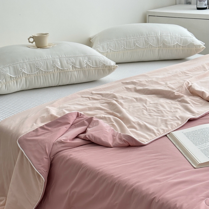 91家纺网 家纺一手货源 找家纺 （总）佰织鑫家居 2025新款科技凉感小冰芯冰皮锦氨凉感丝夏被空调被