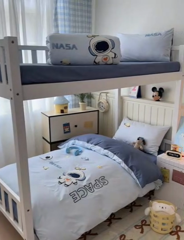 91家纺网 家纺一手货源 找家纺 锦觅 2025新款学生季全棉纯棉毛巾绣三件套奶油小清新刺绣四件套（全文件大图以及买家秀） 小宇航员