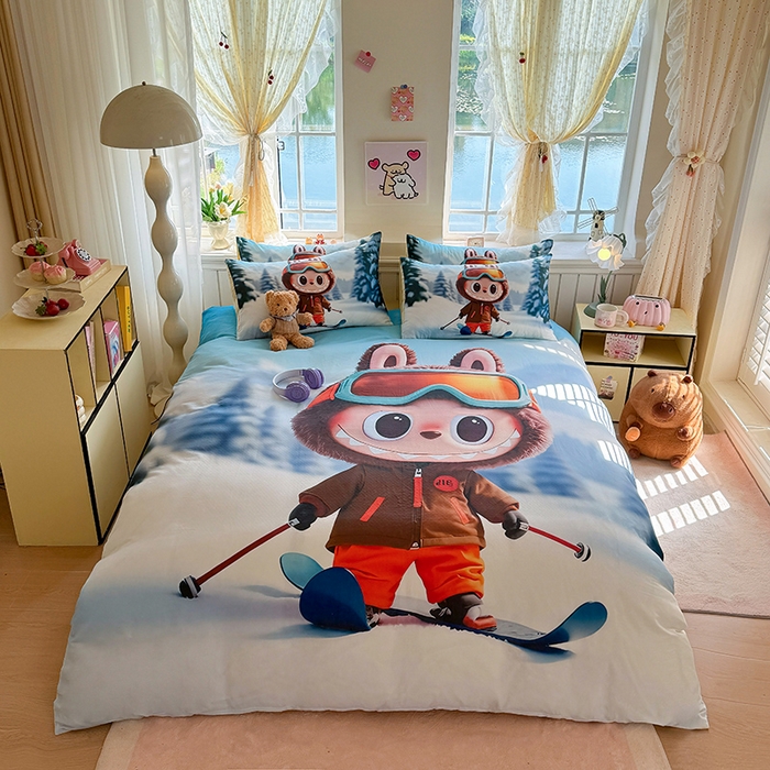 91家纺网 家纺一手货源 找家纺 馨语家居 2025新款全棉双层纱四件套 探险家