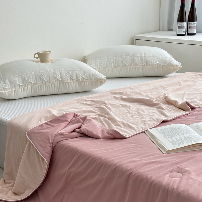 91家纺网 家纺一手货源 找家纺 （总）佰织鑫家居 2025新款科技凉感小冰芯冰皮锦氨凉感丝夏被空调被