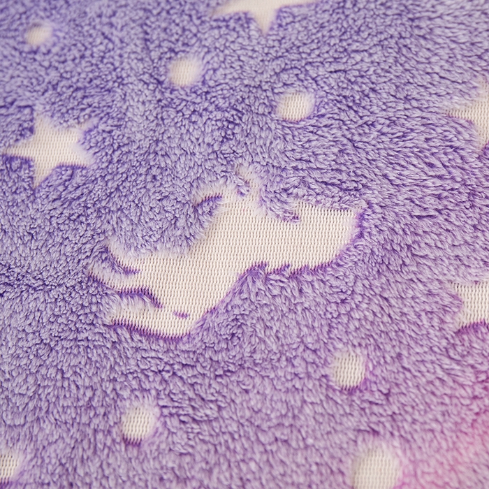 91家纺网 家纺一手货源 找家纺 梦斋家纺 2025新款夜光彩虹独角兽飞马星星法兰绒毛毯 夜光2