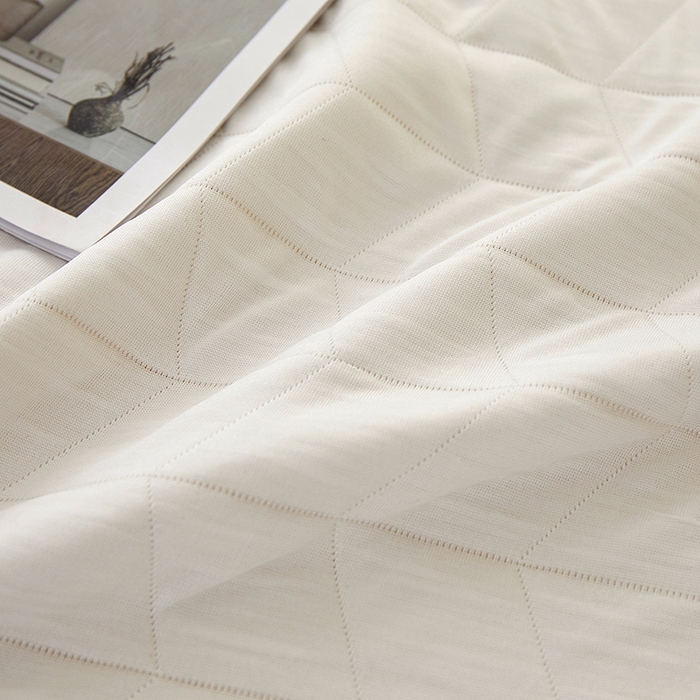 91家纺网 家纺一手货源 找家纺 梦斋家纺 2025新款纯色针织夏被被子被芯 米白
