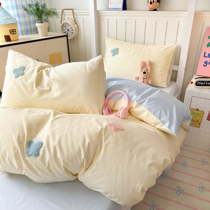 91家纺网 家纺一手货源 找家纺 锦觅 2025新款学生季全棉纯棉毛巾绣三件套奶油小清新刺绣四件套（全文件大图以及买家秀） 五彩斑斓