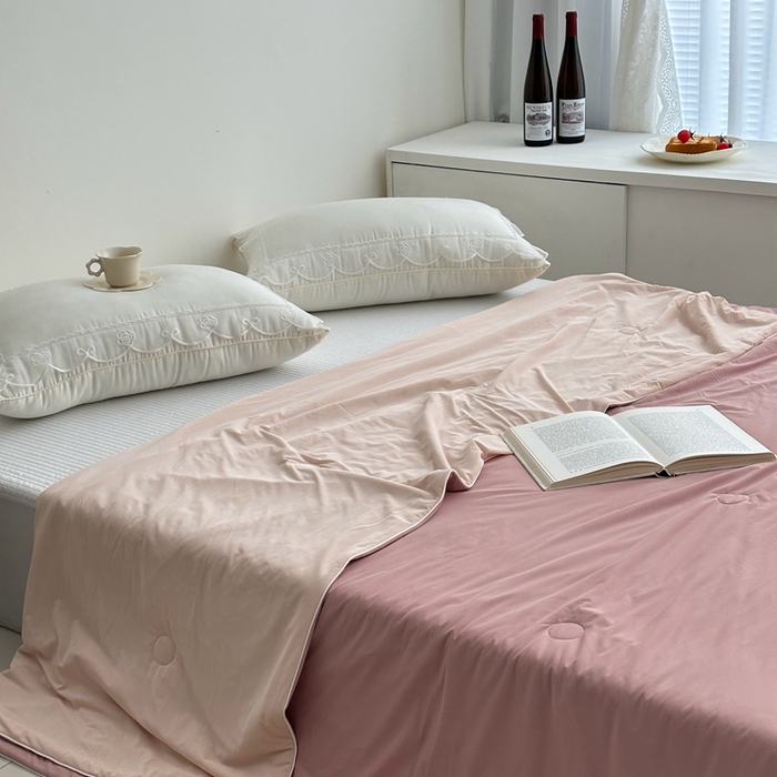 91家纺网 家纺一手货源 找家纺 （总）佰织鑫家居 2025新款科技凉感小冰芯冰皮锦氨凉感丝夏被空调被