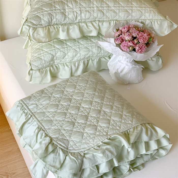 91家纺网 家纺一手货源 找家纺 优然居2023新款天丝绗缝床盖三件套