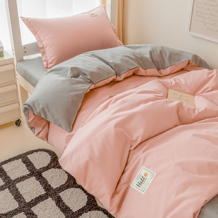 91家纺网 家纺一手货源 找家纺 贝兰仙奴 2025新款13372全棉印花简约学生三件套 奶油玉