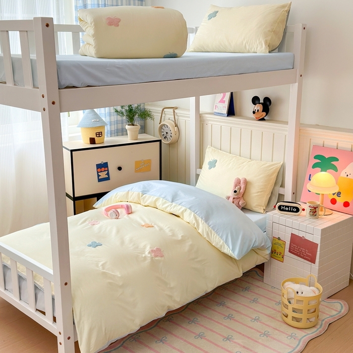 91家纺网 家纺一手货源 找家纺 锦觅 2025新款学生季全棉纯棉毛巾绣三件套奶油小清新刺绣四件套（全文件大图以及买家秀） 五彩斑斓