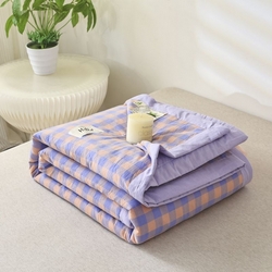 91家纺网 家纺一手货源 找家纺 （总）美尔惠家纺 2025新款无印风A类色织水洗夏凉被双人空调被夏被夏被四件套可机洗单双人宿舍三件套,简兮-兰,冰淇淋-绿,粉黄中格,黄小格,灰白中格,蓝绿小格,蓝小格,蓝中格,牛油果双拼,条纹绿格,云舒-粉,紫粉中格