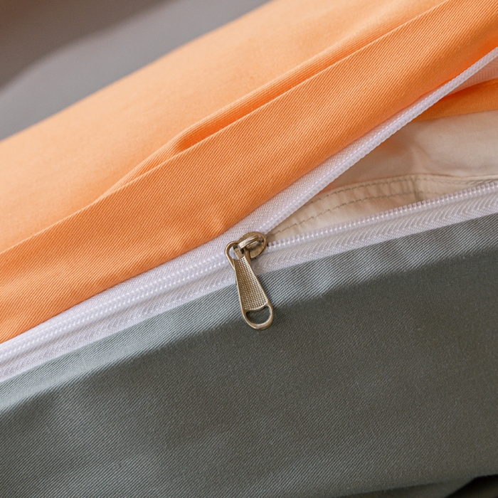 91家纺网 家纺一手货源 找家纺 贝兰仙奴 2025新款13372全棉印花简约学生三件套 橙灰