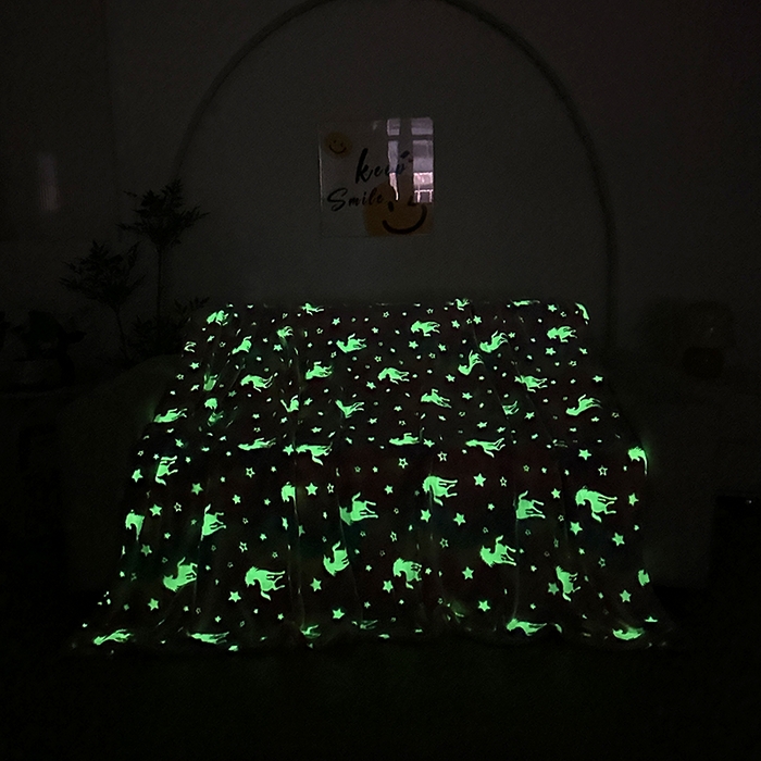 91家纺网 家纺一手货源 找家纺 （总）梦斋家纺 2025新款夜光彩虹独角兽飞马星星法兰绒毛毯