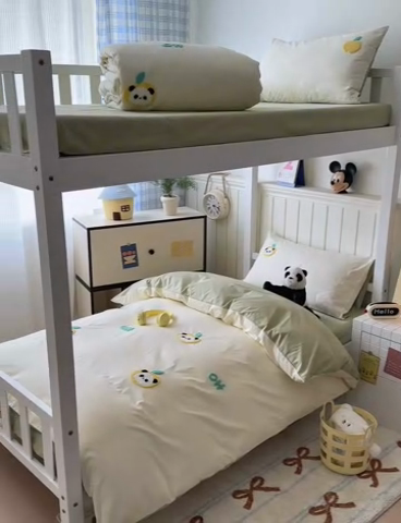 91家纺网 家纺一手货源 找家纺 锦觅 2025新款学生季全棉纯棉毛巾绣三件套奶油小清新刺绣四件套（全文件大图以及买家秀） 苹果熊猫