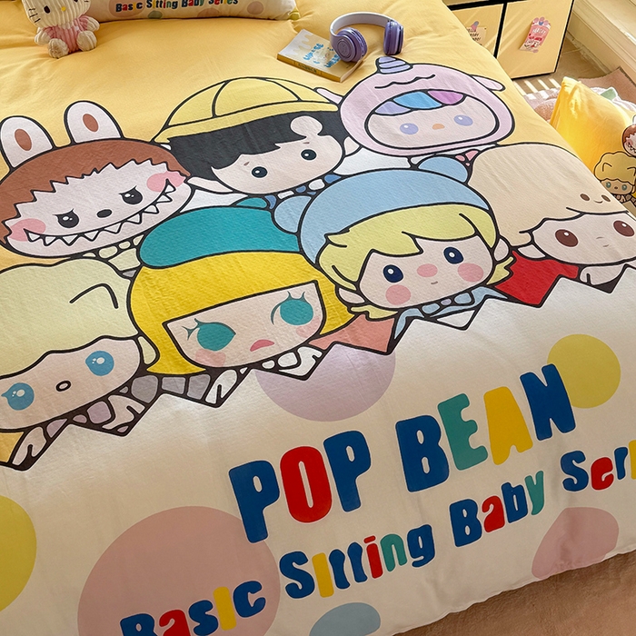 91家纺网 家纺一手货源 找家纺 馨语家居 2025新款全棉双层纱四件套 萌仔叠叠乐