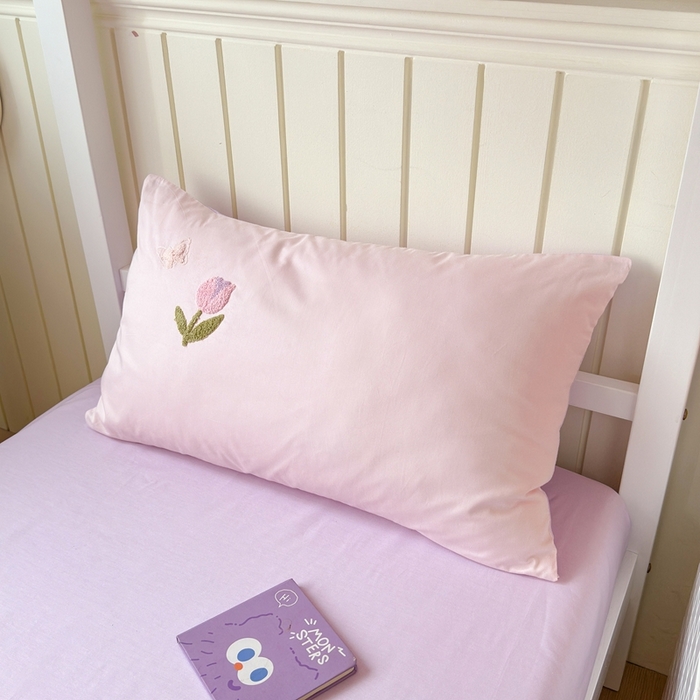 91家纺网 家纺一手货源 找家纺 锦觅 2025新款学生季全棉纯棉毛巾绣三件套奶油小清新刺绣四件套（全文件大图以及买家秀） 蝶恋花（粉紫）