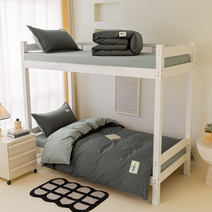 贝兰仙奴 2025新款13372全棉印花简约学生三件套 深灰