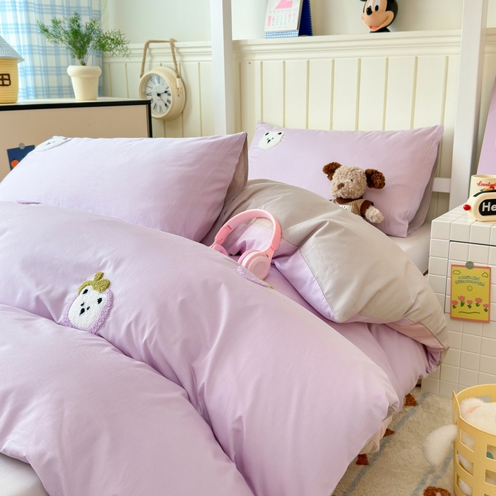 91家纺网 家纺一手货源 找家纺 锦觅 2025新款学生季全棉纯棉毛巾绣三件套奶油小清新刺绣四件套（全文件大图以及买家秀） 甜蜜幸福