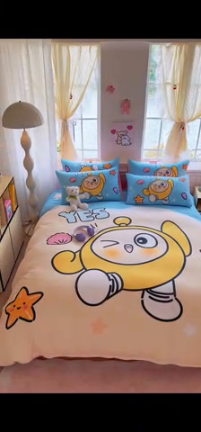 91家纺网 家纺一手货源 找家纺 馨语家居 2025新款全棉双层纱四件套 海滩冒险