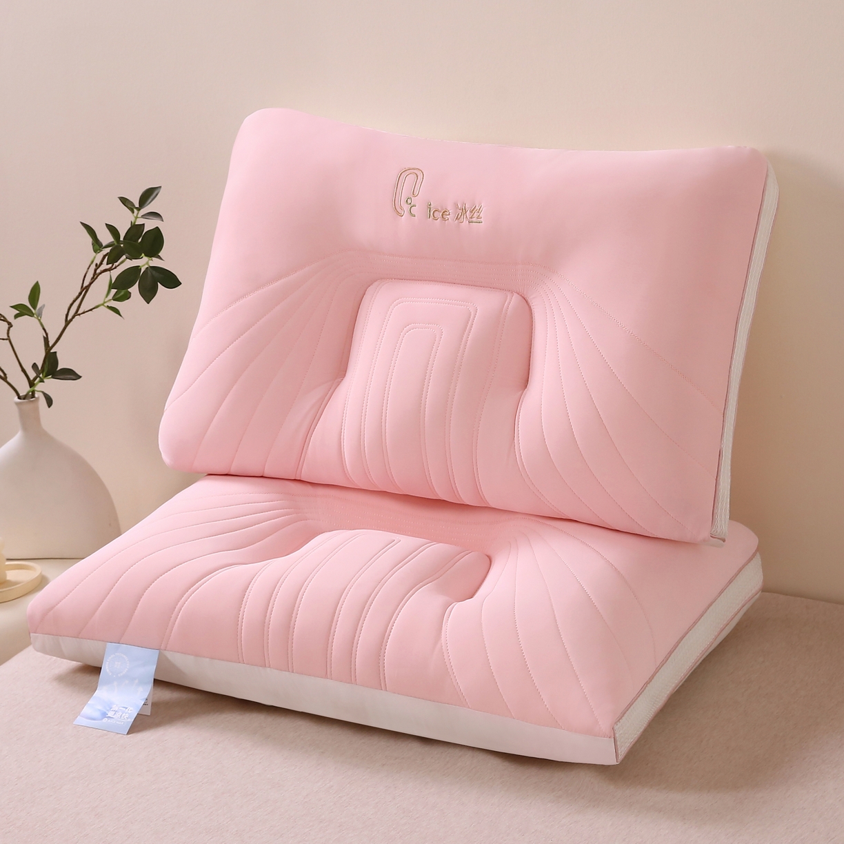 91家纺网 家纺一手货源 找家纺 （总）珍贝家纺 2025新款冰丝护颈枕枕头枕芯