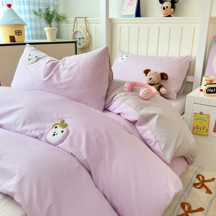 91家纺网 家纺一手货源 找家纺 锦觅 2025新款学生季全棉纯棉毛巾绣三件套奶油小清新刺绣四件套（全文件大图以及买家秀） 甜蜜幸福