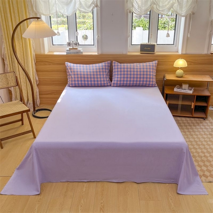 91家纺网 家纺一手货源 找家纺 （总）美尔惠家纺 2025直播热款无印风色织水洗四件套简约格子款学生宿舍三件套床单款